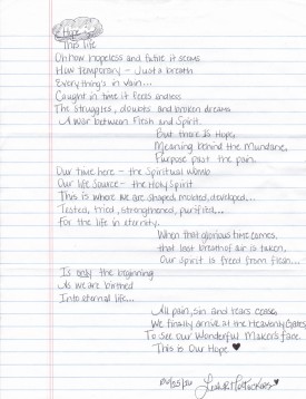Leah - poem - Hope This life